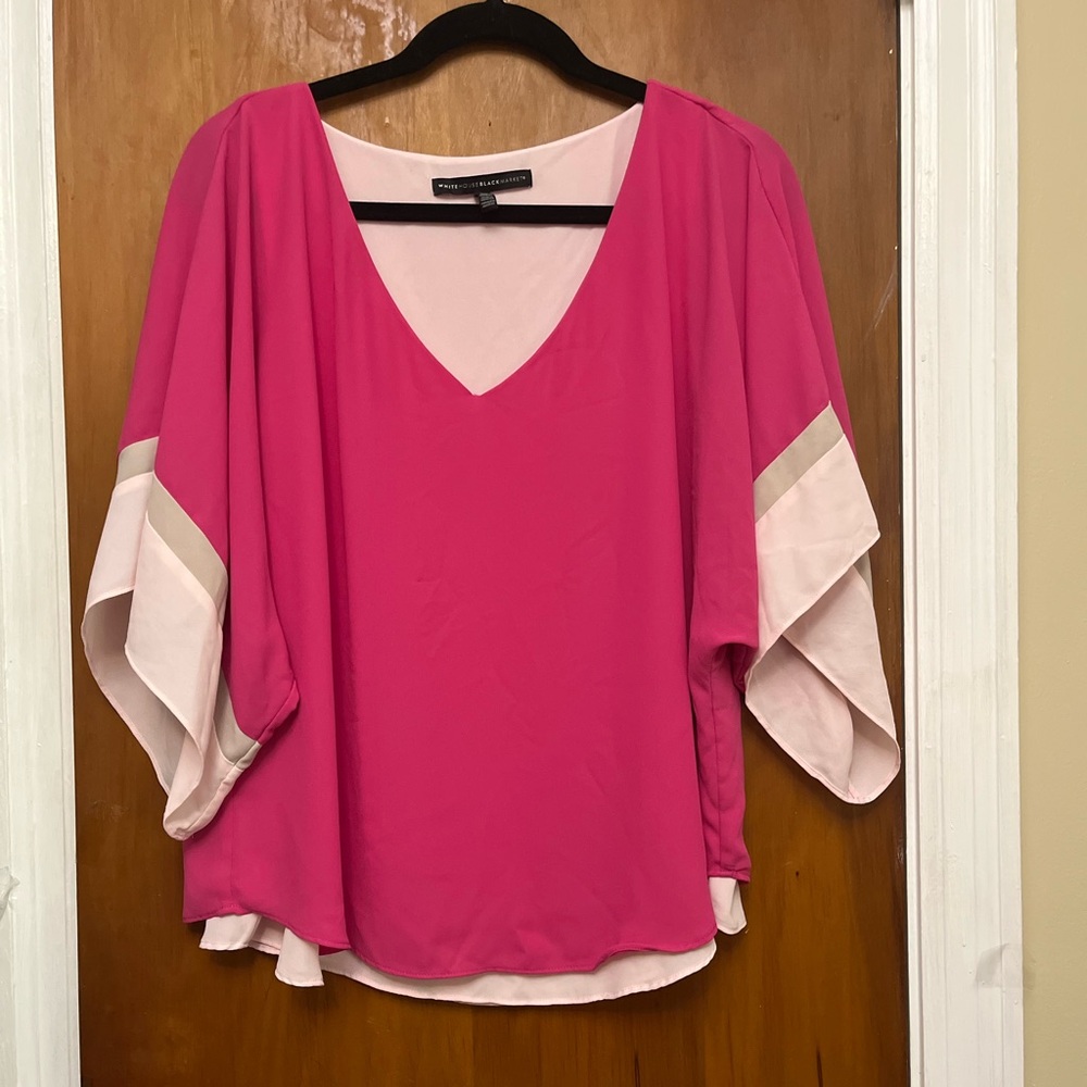 White House Black Market Pink Dolman Sleeve M. XO1